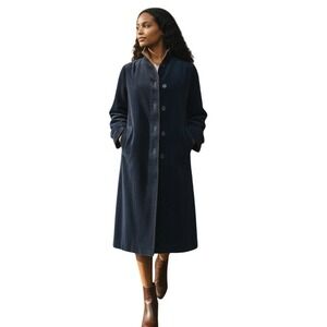 Vintage 90s Corduroy Duster Coat Small Dark Academia Minimalist Quiet Luxury